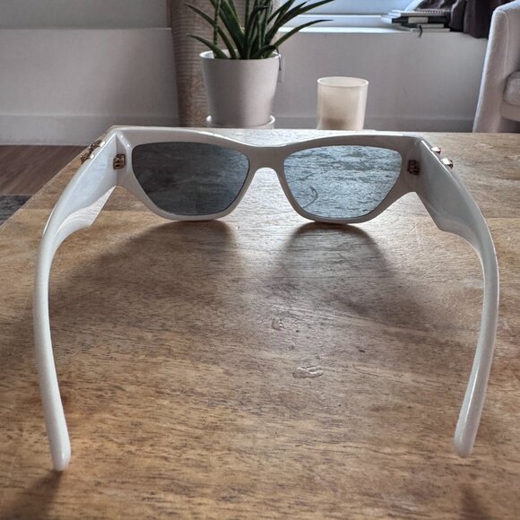 White Versace Cat-Eye Tinted Sunglasses with case - Picture 8 of 11